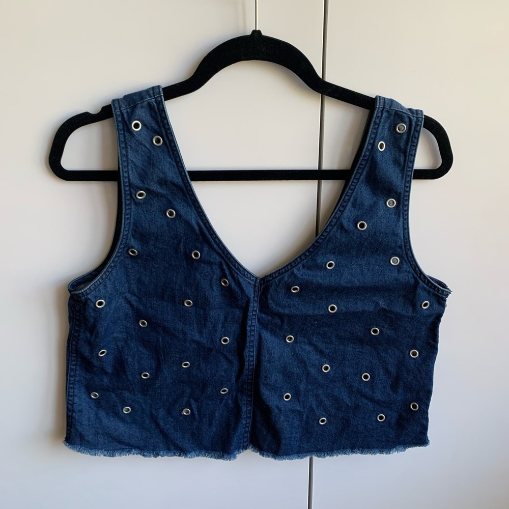 Pull&Bear Denim Crop Top